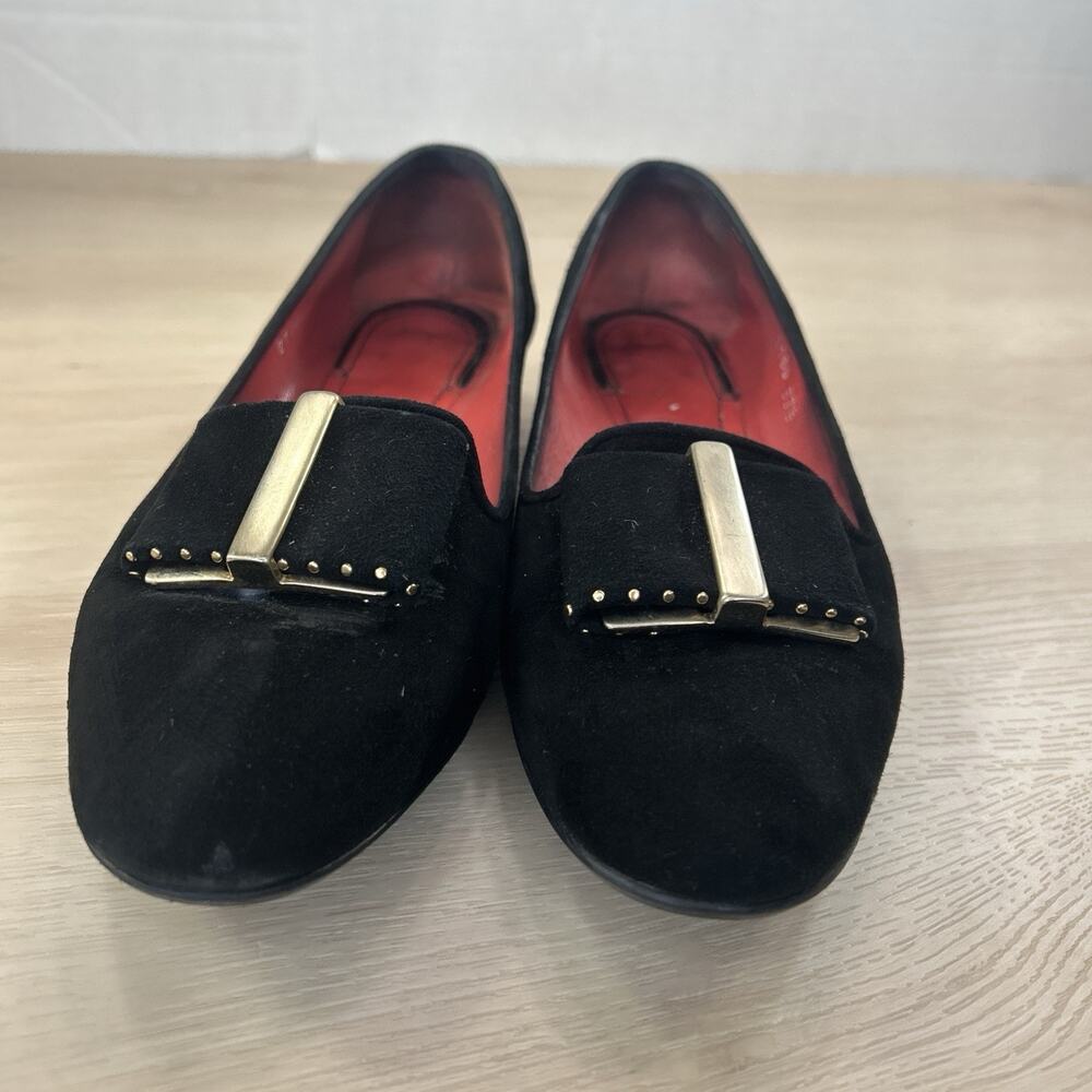 Pas de Rouge Italian Women's Black Suede Leather Slip On Shoes Size 7 (37.5 EU)